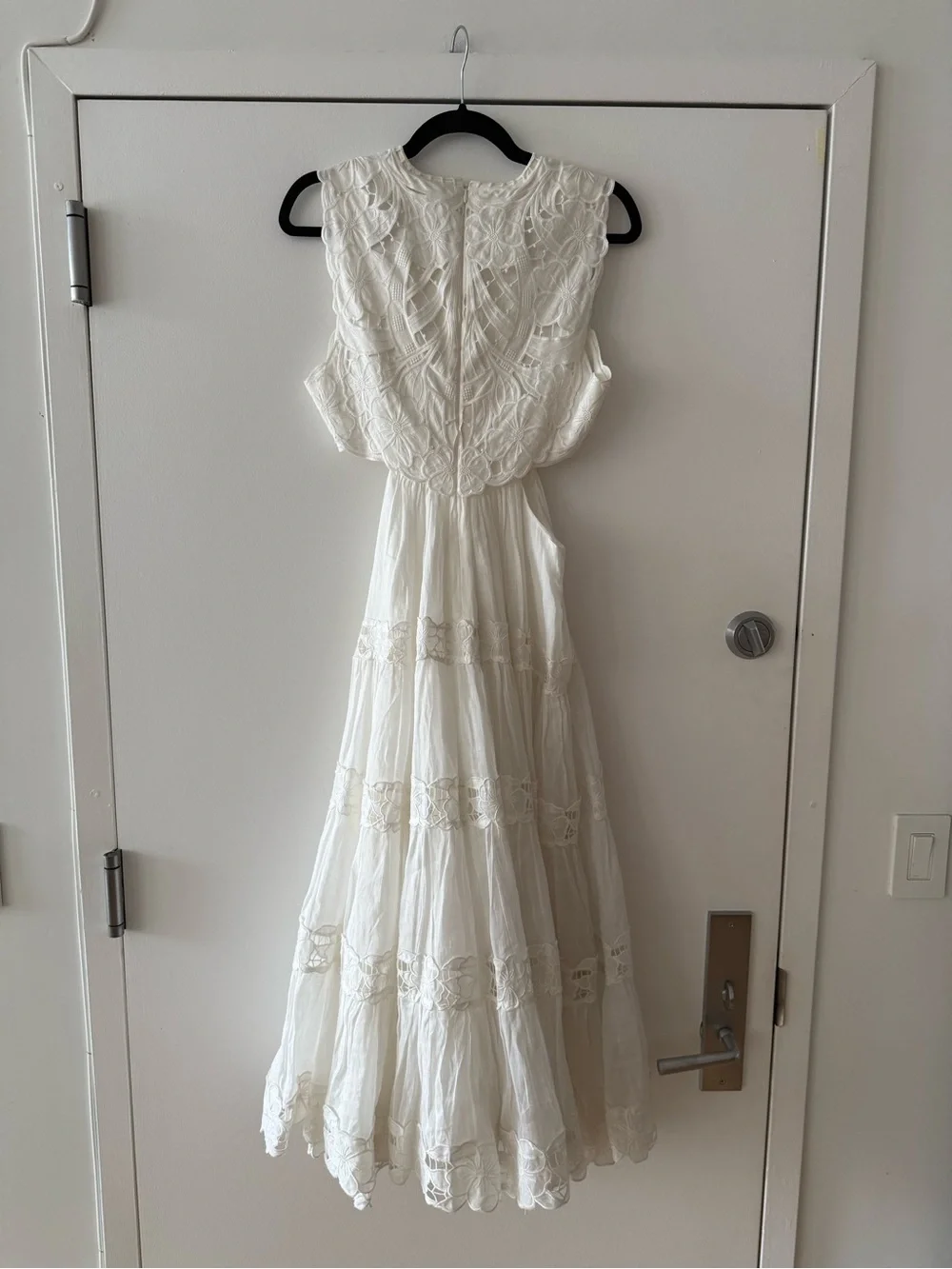 Zimmermann Cassia White Sleeveless Cutout Midi Dress - Size 2 = US 6/8